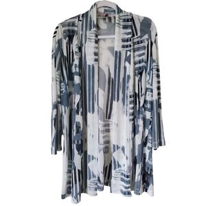Chico's 1 Easywear Abstract Print Mesh Kimono Cardigan Lightweight Womens Medium